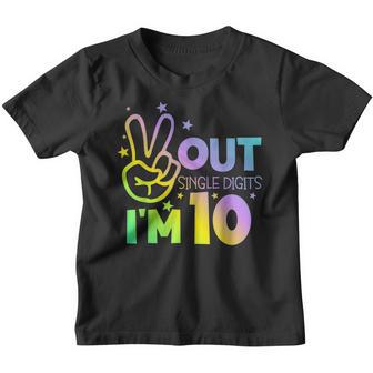 Peace Out Single Digits Im 10 Year Old 10Th Birthday Girl Youth T-shirt - Thegiftio UK