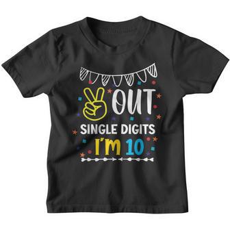 Peace Out Single Digits Im 10 Year Old 10Th Birthday Girl Youth T-shirt - Thegiftio UK
