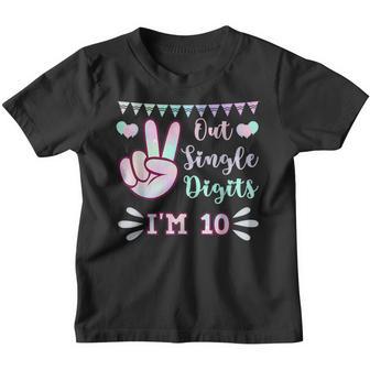 Peace Out Single Digits Im 10 Year Old 10Th Birthday Girl Youth T-shirt - Thegiftio UK