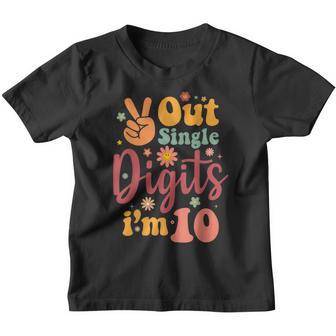Peace Out Single Digits Im 10 Year Old 10Th Birthday Girl Youth T-shirt - Thegiftio UK