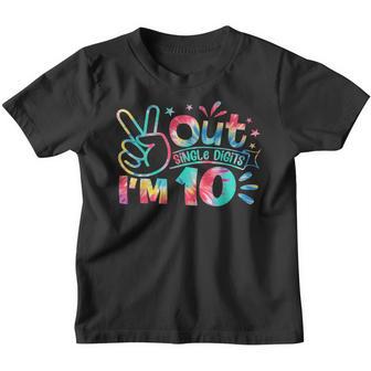 Peace Out Single Digits Im 10 Year Old 10Th Birthday Girl Youth T-shirt - Thegiftio UK