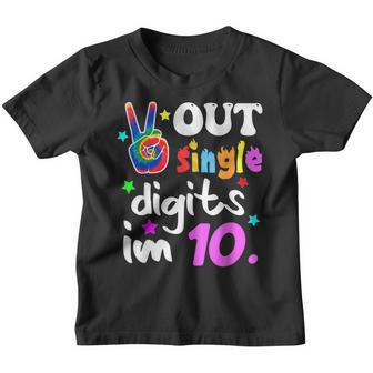 Peace Out Single Digits Im 10 Year Old 10Th Birthday Girl Youth T-shirt - Thegiftio UK