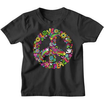 Peace Sign Hippie Style Love Peace 60S 70S Hippie Costume Youth T-shirt - Thegiftio UK