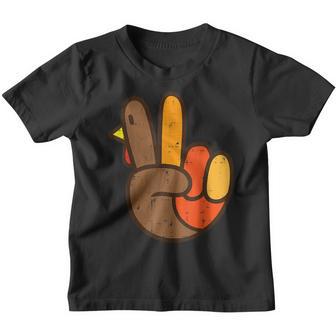 Peace Sign Turkey Hand Cool Thanksgiving Hippie Men Women V2 Youth T-shirt - Thegiftio UK