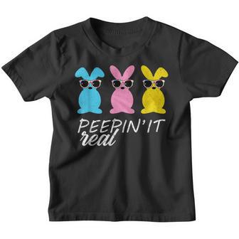 Peepin It Real Easter Bunnies Cool Boys Girls Kids Toddler Youth T-shirt - Thegiftio