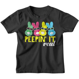 Peepin It Real Easter Bunnies Cool Boys Girls Toddler Kids Youth T-shirt | Mazezy CA