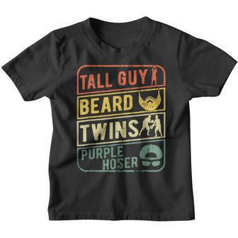 Perfect Gift For Kids Dude-Tall Guy Beard Twins Purple Hoser Youth T-shirt | Mazezy