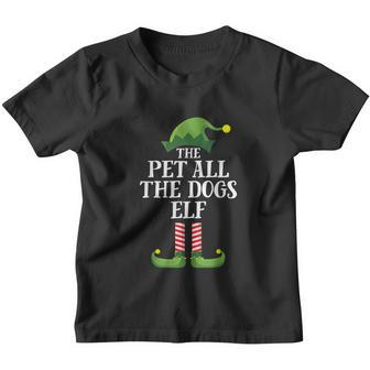 Pet All The Dogs Elf Matching Family Group Christmas Pajama V2 Youth T-shirt - Monsterry DE