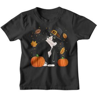 Pilgrim Turkey Cat Men Women Thanksgiving Cat Lovers Youth T-shirt - Thegiftio UK