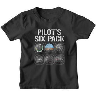 Pilots Six Pack Funny Pilot Aviation Flying Gift V2 Youth T-shirt - Thegiftio UK