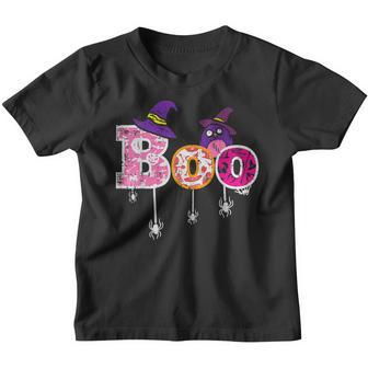 Pink Boo Spider Witch Hat Cute Scary Halloween V2 Youth T-shirt - Thegiftio UK
