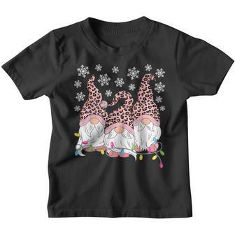 Pink Leopard Print Gnomes Xmas Funny Christmas Gnome Youth T-shirt - Thegiftio UK