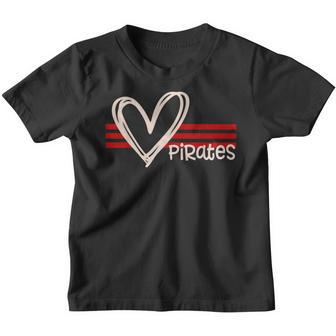Pirates School Spirit With Heart - School Youth T-shirt - Thegiftio UK