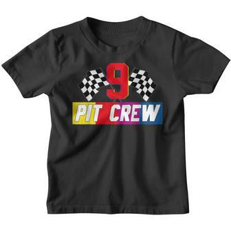 Pit Crew 9Th Birthday Boy 9 Toddler Racing Car Driver Youth T-shirt - Thegiftio UK
