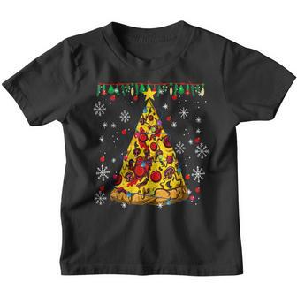 Pizza Christmas Tree Lights Xmas Men Boys Crustmas Gifts V2 Youth T-shirt - Thegiftio UK