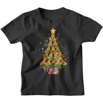 Pizza Fast Food Lover Xmas Gift Pizza Christmas Tree Lights V2 Youth T-shirt - Thegiftio UK