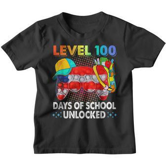 Pop It Level 100 Days Of School Unlocked Video Games Boys Youth T-shirt - Thegiftio UK