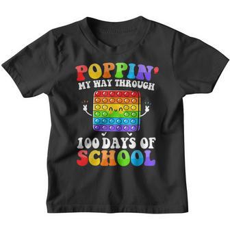 Poppin My Way Through 100 Days Funny 100Th Day Of School Kid Youth T-shirt - Thegiftio UK