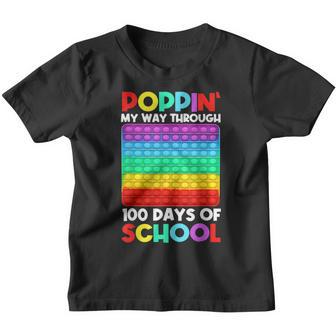 Poppin My Way Through 100 Days Of School Happy 100Th Day Youth T-shirt - Thegiftio UK
