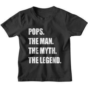 Pops The Man The Myth The Legend Fathers Day Gift Idea Daddy Dog Youth T-shirt - Monsterry