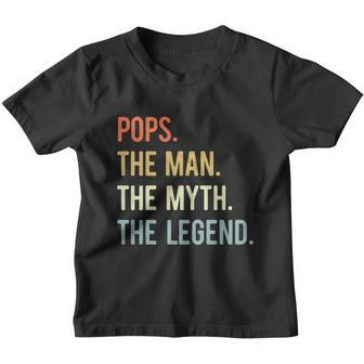 Pops The Man The Myth The Legend Retro Vintage Youth T-shirt - Monsterry DE