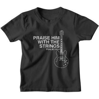 Praise Him Christian Guitar Player Distressed Youth T-shirt - Thegiftio UK