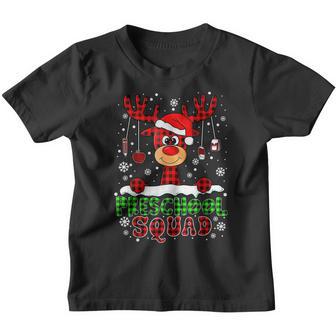 Preschool Squad Reindeer Funny Teacher Christmas Pajama Xmas Youth T-shirt - Thegiftio UK