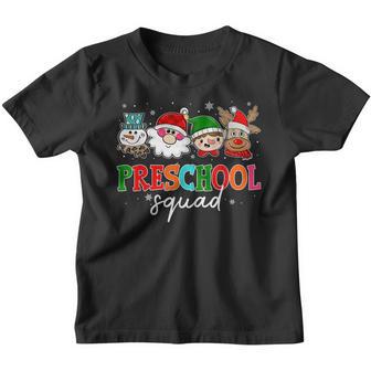 Preschool Squad Santa Reindeer Snowman Teacher Christmas V2 Youth T-shirt - Thegiftio UK