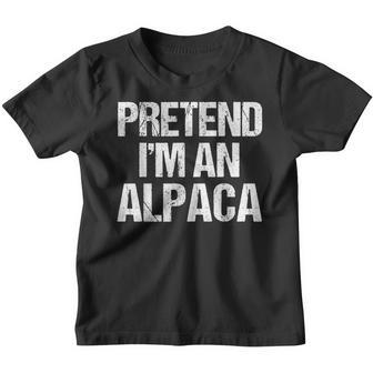 Pretend Im An Alpaca Costume Funny Lazy Halloween Youth T-shirt - Thegiftio UK