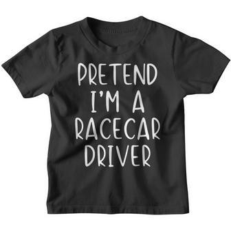Pretend Race Car Driver Costume Halloween Lazy Easy Racecar Youth T-shirt - Thegiftio UK