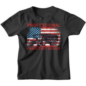Professional Grain Cart Driver Fun Tractor Operator Farming Youth T-shirt - Thegiftio