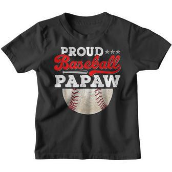 Proud Baseball Papaw Ball Vintage Fathers Day Game Day Youth T-shirt - Thegiftio UK