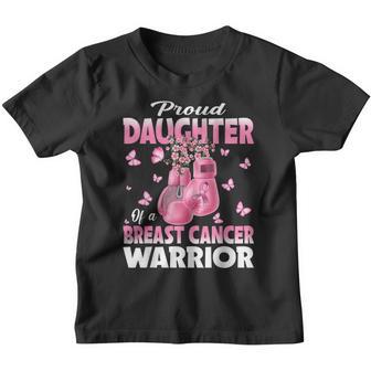 Proud Daughter Of A Breast Cancer Warrior Boxing Gloves Youth T-shirt - Thegiftio UK