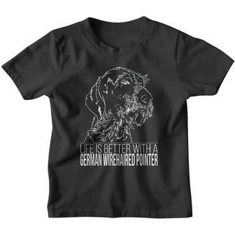 Proud German Wirehaired Pointer Life Is Better Dog Youth T-shirt - Thegiftio UK