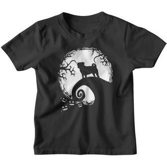 Pug And Moon Halloween Youth T-shirt - Thegiftio UK