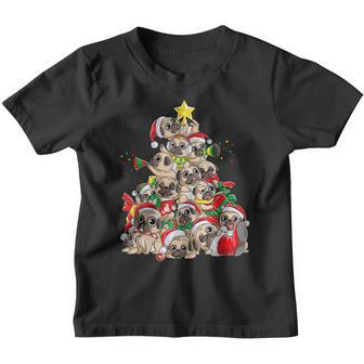 Pug Christmas Tree Dog Santa Xmas Boys Girls Merry Dogmas Youth T-shirt - Seseable