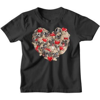 Pug Valentines Day Heart Dog Lover Gifts Boys Kids Men Love Youth T-shirt - Thegiftio UK