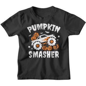 Pumpkin Smasher Toddler Halloween For Monster Truck Lover Youth T-shirt - Thegiftio UK
