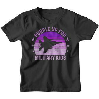 Purple Up For Military Kids Military Child Month Kids Funny Youth T-shirt | Mazezy