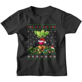 Radish Lover Xmas Santa Hat Ugly Radish Christmas Great Gift Youth T-shirt - Monsterry