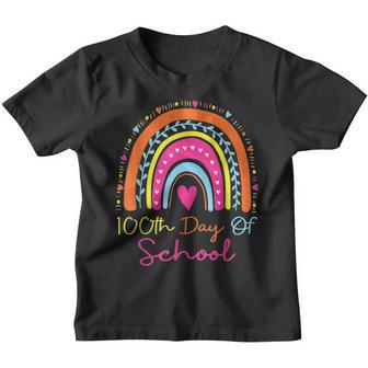 Rainbow 100 Days Of School 100Th Day Of School Boys Kids Youth T-shirt - Thegiftio UK