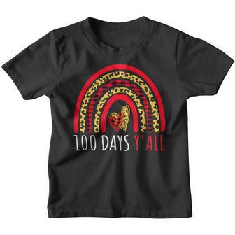 Rainbow 100 Days Yall 100Th Day Of School Teacher Women Youth T-shirt - Thegiftio UK