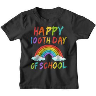 Rainbow Happy 100Th Day Of School 100 Days Smarter Teacher Youth T-shirt - Thegiftio UK