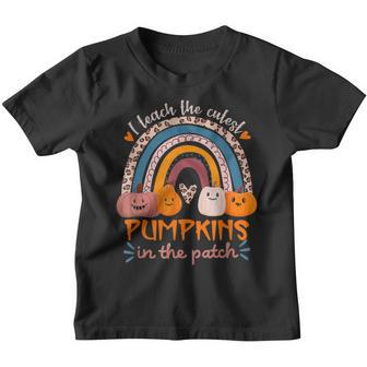 Rainbow I Teach The Cutest Pumpkins In The Patch Fall Season V11 Youth T-shirt - Thegiftio UK
