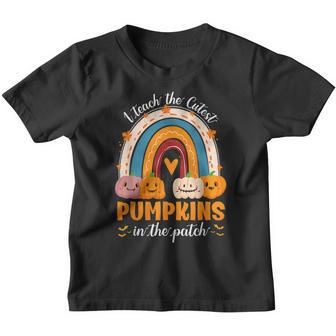 Rainbow I Teach The Cutest Pumpkins In The Patch Halloween V35 Youth T-shirt - Thegiftio UK