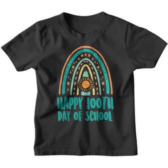Rainbow Sun Happy 100Th Day School 100 Days Smarter Teacher Youth T-shirt - Thegiftio UK