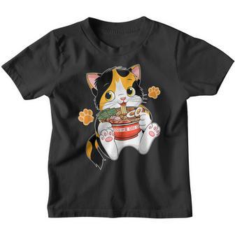 Ramen Cat Anime Kawaii Japanese Merch Gifts Women Girls Youth T-shirt - Thegiftio UK