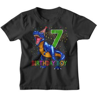 Rawr Im 7 7Th Birthday Dinosaur Shirts Boys Dinosaur Gift Youth T-shirt | Mazezy