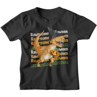 Rawrsome Halloween Dinosaur Carrying A Pumpkin Youth T-shirt - Thegiftio UK