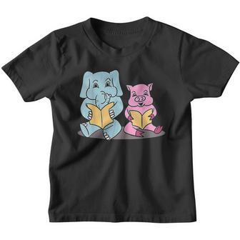 Reading Elephant And Pig Friends Lovely Perfect Gift Youth T-shirt - Thegiftio UK